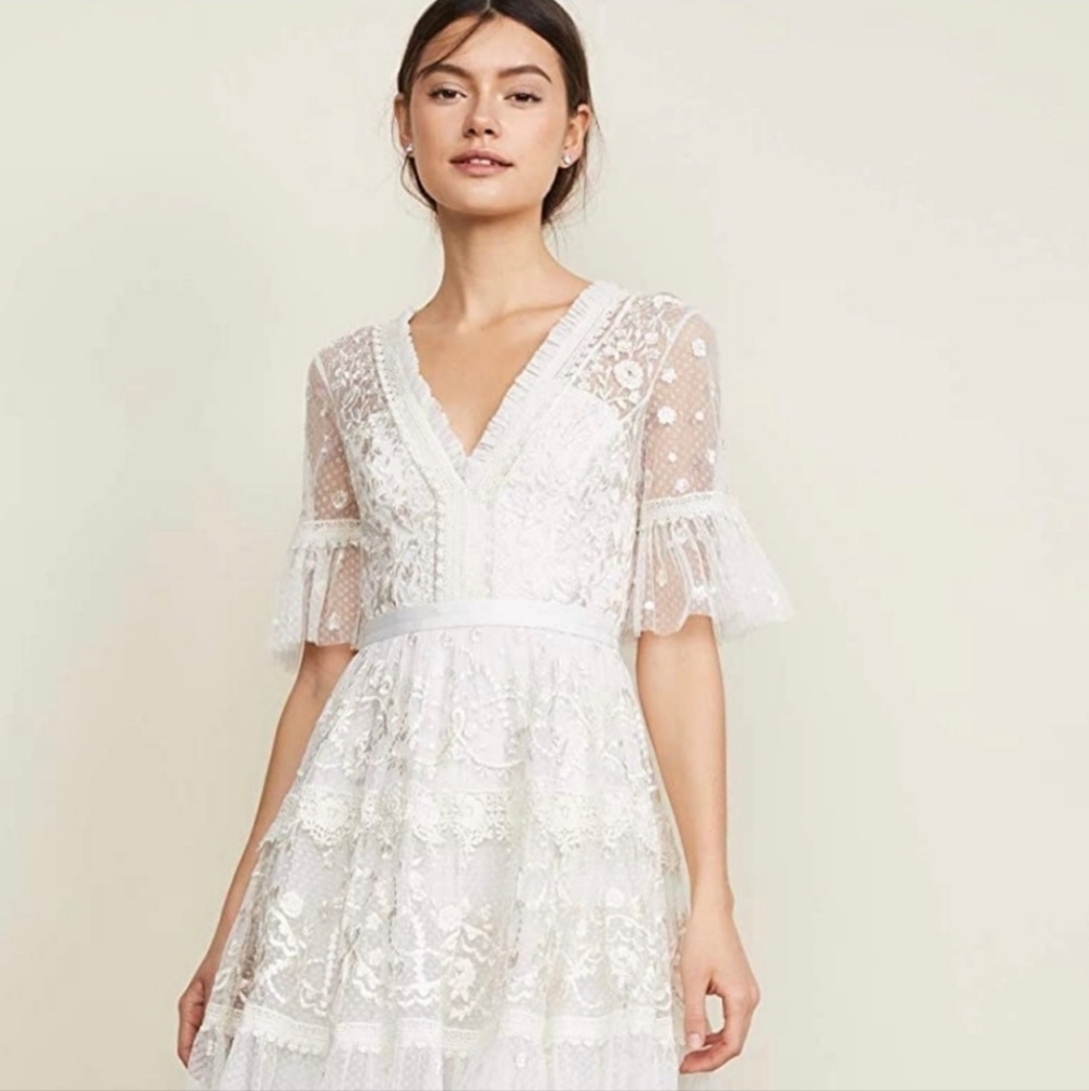 Needle and Thread Ivory Midsummer Lace Dress